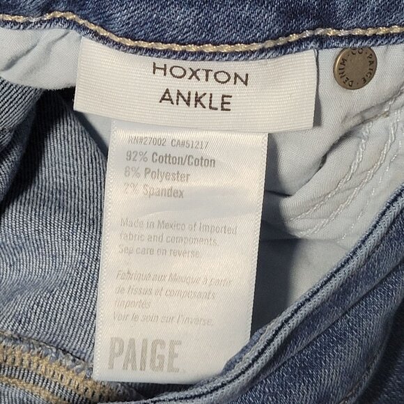 Paige Hoxton Ankle Jeans Womens Size 26 Skinny Mid Rise Medium Wash Denim Pants - Picture 5 of 5